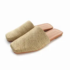 アングリッド UNGRID スクエアトゥサンダル ミュール フラットシューズ 24.5cm ベージュ 茶色 ブラウン /KJのサムネイル