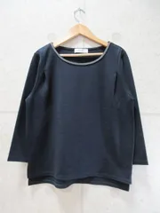 green label relaxing グリーンレーベルリラクシング ユナイテッドアローズ カットソー 七分袖 ビーズ 無地 ネイビー