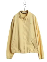 【お得なクーポン配布中!】 90s ポロ ラルフローレン スイングトップ ジャケット メンズ L オールド フルジップ コットン ブルゾン ジャンパー ワンポイント イエロー
