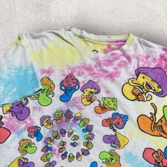 US古着 LIQUID BLUE リキッドブルー きのこ マッシュルーム Tシャツ M カラフル