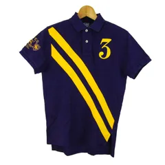 ポロバイラルフローレン ポロシャツ 半袖 カスタムフィット トップス メンズ XSサイズ パープル×イエロー Polo by Ralph Lauren 【中古】
