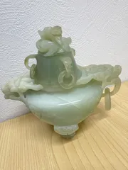 天然玉石和田玉香炉高18cm加座宽16cm重1001克特价1800包邮O896