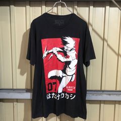 385 NARUTO 半袖 はたけカカシ プリントTシャツ L ブラック ナルト メキシコ製 アニメTシャツ 古着卸 アメリカ仕入