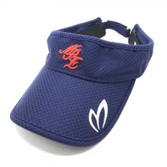 ★値下げ★【超美品】マスターバニー サンバイザー ネイビー×レッド 5周年 ロゴ刺しゅう  ゴルフウェア MASTER BUNNY EDITION