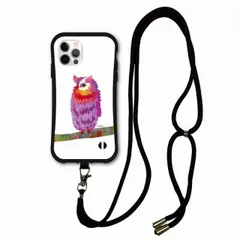 [iPhone14 Plus] スマホショルダー付 アニマル柄 動物 iPhone15 Pro i-coronケース iPhone 14 Pro 14 Plus 13 12 11 XR スマホケース 肩掛け 斜め掛け スマホ ショルダーストラップ ミミズク パ