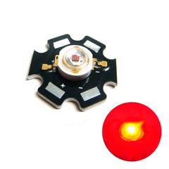 パワーLED Edison 1W 赤色 EDER-1LA3 星型ヒートシンク付き 10個