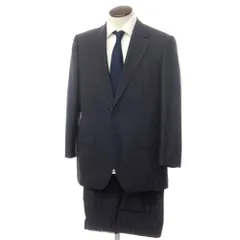 【中古】バーバリーロンドン BURBERRY LONDON ウールモヘヤ セットアップ 2つボタンスーツ グレーネイビー【サイズ表記なし（XL位）】【メンズ】のサムネイル