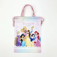 ディズニー プリンセス 持ち手付き巾着 ピンク ランチ スクール Disney Disney