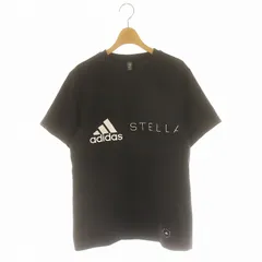 アディダス バイ ステラマッカートニー adidas by Stella McCartney ロゴ 半袖Tシャツ クルーネック プルオーバー M 黒 ブラック /SY ■OS