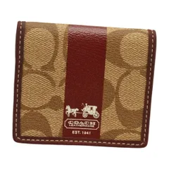 コーチ COACH コインケース 財布 小銭入れ シグネチャー ベージュ×ワインレッド レディース F-ST2191