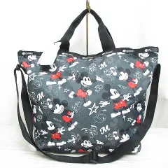 レスポートサック LesportSAC x DISNEY ディズニー100 チームミッキー ショルダー トート バッグ グレー ミッキーマウス 4360 L135 タグ付き