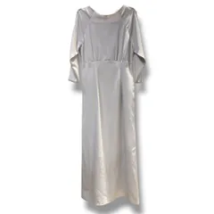 FRAYI.D フレイアイディー オープンショルダー ジョーゼットドレス ショルダーワンピース ドレス 23年製 0サイズ ジョーゼット ロングワンピース 薄グレー マッシュスタイルラボ レディース 春 ゴーゴー古着マルイファミリー溝口店 No.久草59