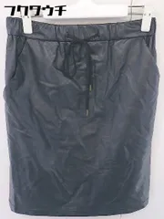 ◇ UNTITLED アンタイトル ウエストゴム スリット 裏起毛 膝丈 台形 スカート サイズ2 ブラック レディース  【1109020010484】