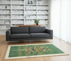 【user_524eb7a3様専用です】ペルシャ ギャッベ　リビング　168x120㎝　ザクロの木　緑色　アイボリー RJ13494