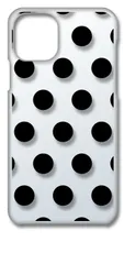 【新品未使用】iPhone11 Pro Max アイフォン11プロマックス クリア ハードケース ドット柄 水玉 (ブラック) スマホケース カバー cl-iphone11max-dotsmall-03