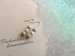 透かしボールと桜ピンク🌸ピアス