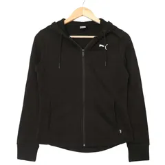 PUMA プーマ 秋冬 裏起毛 スウェット★ パーカー フーディー Sz.L レディース 黒