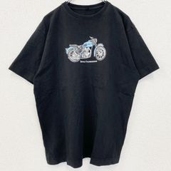 古着 used　半袖プリントTシャツ　クルーネック　レトロデザイン　バイク　Bike　アメリカン　黒　ブラック　Lサイズ