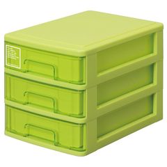 サンコープラスチック(SankoPlastic) 小物収納3段 シルキー 幅18.2×奥26.5×高19cm グリーン 0