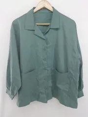 ◇ nemne ネンネ オープンカラー 胸ポケット 長袖 シャツ サイズF ミント グリーン系 レディース P 1307250024718のサムネイル