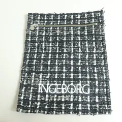 【極美品】インゲボルグ★ツイード調　バッグinバッグ？　黒系　＊ｋ4320