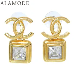 CHANEL(シャネル) ココマーク クリスタル ドロップ ピアス メタル(ＧＰ) ピアス アクセサリー ジュエリー スクエア ゴールド金 レディース 40802105830【中古】【アラモード】