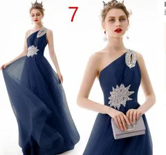 🌟予約販売🌟　紺色❌ワンショルダードレス👗⑦