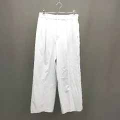 ◇ UNIQLO カジュアル シンプル オフィス ツータック パンツ サイズM ライトブルー レディース E  【1310130018264】