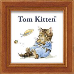 絵画 ピーターラビットミニアート　トムとぼうし ゆうパケット 額付き 猫 かわいい こねこのトム インテリア 小さい絵 壁掛け 額縁セット ギフト プレゼント  リビング 玄関 トイレ お祝い フレーム付き 卓上 アートフレーム  Sサイズ
