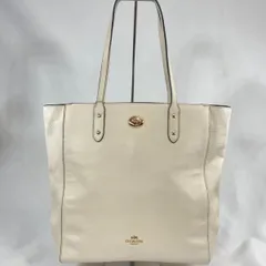 【美品】 COACH コーチ レザー 本革 トートバッグ ホワイト 白色 レディース ゴールド金具
