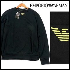 新品 エンポリオアルマーニ EUR/M 黒 トレーナー クルーネック イーグル刺繍 EMPORIO ARMANI UNDERWEAR メンズ