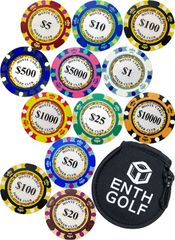 【在庫処分】ENTH ゴルフマーカー 13点セット カジノチップデザイン ボール