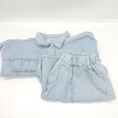 ◇ ⊂ ◎ ●未使用● MAISON DE THERESE メゾン ド テレーズ デニム系 セットアップ サイズXL ブルー系 レディース E  【1502180006807】