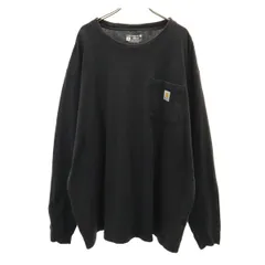 Carhartt カーハート K126 長袖 ルーズフィット Tシャツ XL ブラック ロンT 無地 ポケT メンズ 古着