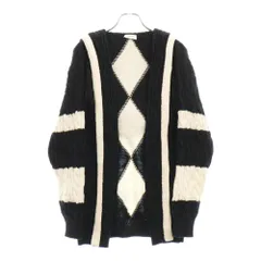SAINT LAURENT PARIS (サンローランパリ) 19SS ボタンレスフーデッドケーブルニットカーディガン ブラック 587043 YAGD2のサムネイル