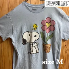【古着】スヌーピー(PEANUTS)半袖Tシャツ M 水色 USA製 アメリカ古着 ピーナッツ ヴィンテージ  アメリカ古着