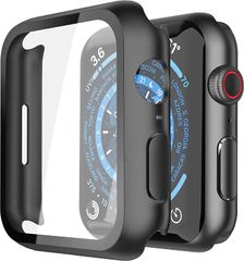 【迅速発送】ULOE 対応 Apple Watch Series 9 / Series 8 / Series 7 45mm 用 ケース 対応アップルウォッチ S9/S8/S7 45mm 保護カバー ガラスフィルム 一体型 PC素材全面保護（ブラック）