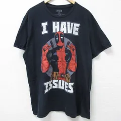 XL/古着 半袖 Tシャツ メンズ マーベル デッドプール 大きいサイズ コットン クルーネック 黒 ブラック 25jun09 中古