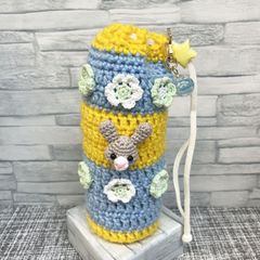 ハンドメイド　ペットボトルカバー　うさぎ　チャーム付き