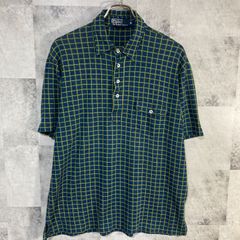 POLO by Ralph Lauren 半袖ポロシャツ チェック ピマコットン ネイビー グリーン L