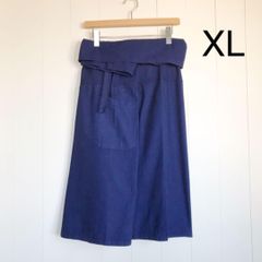 タイパンツ　XＬ　ミディアム丈　ワイドパンツ　モーホーム　インディゴ