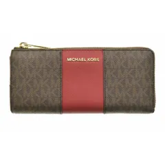 【MICHAELKORS】35H8GIJE3B CENTER STRIPE JST LG THREE QTR ZIP ラウンドジップ ロングウォレット財布