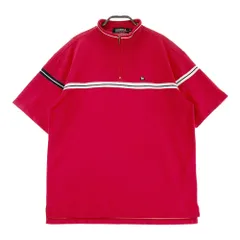 サイズ：LL LE COQ GOLF ルコックゴルフ  ハーフジップ 半袖Tシャツ  レッド系 [240101484025] ゴルフウェア メンズ ストスト