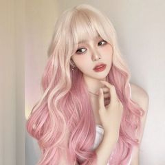 NEW FASHION ブロンドピンクグラデーションウィッグ ロング - メルカリ