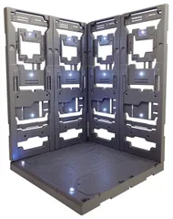 【新品未開封】LEDハンガーベース（未塗装成型色）　LED付き組み立て式格納庫　プラモデル　ディスプレイベース　模型　　フィギュア　コレクションケース
