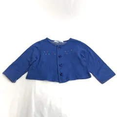 日本製★Familiar/ファミリア】コットン/カーディガン【80/ベビー/赤ちゃん/青/blue】シャツ/Tops/Shirt◆BJ75-j