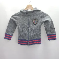 ◇ ⊇ highking ハイキング 裏起毛 ジップアップ キッズ 子供服 長袖 パーカー サイズ100 グレー 男の子 E  【1412090008474】