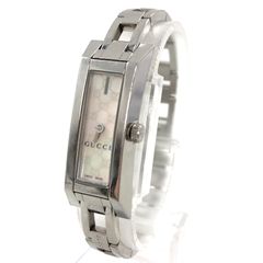 GUCCI グッチ 110 SS/QZ ホワイトシェル文字盤 レディース腕時計 稼動品【PF-118】