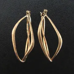 美品 agat アガット K10 フープピアス 10153112045 イエローゴールド レディース 古着 中古 USED