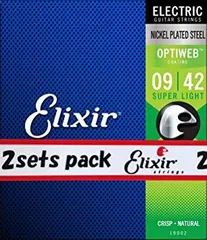 Elixir エリクサー エレキギター弦 OPTIWEB Super Light .009-.042 #19002 2個セット[楽器][定形外郵便、送料無料]mer005